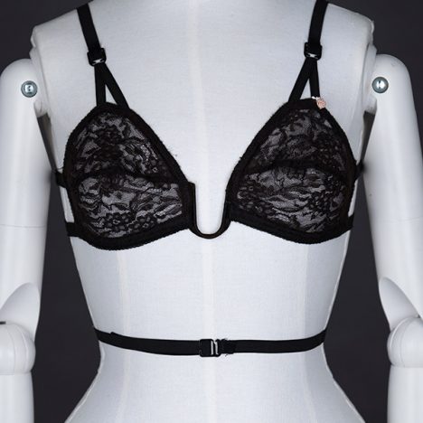 Lace and strappy low-back bra by Formfit Photography by Tigz Rice Studios The Underpinnings Museum