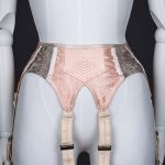 Quilted satin and embroidered tulle suspender belt Photography by Tigz Rice Studios The Underpinnings Museum