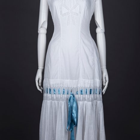 Cotton Princess-line chemise with lace appliqué and embroidery Photography by Tigz Rice Studios The Underpinnings Museum