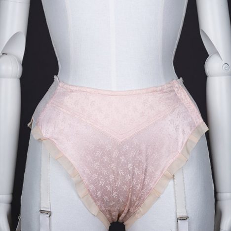 Jacquard weave high-leg suspender knickers by Mondaine Photography by Tigz Rice Studios The Underpinnings Museum