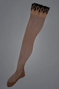Jacques Fath couture lace appliqué stockings Photography by Tigz Rice Studios The Underpinnings Museum