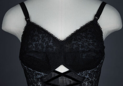 Lace And Velvet Trim Longline Bra By Christian Dior, c. 1950s The Underpinnings Museum shot by Tigz Rice Studios 2017