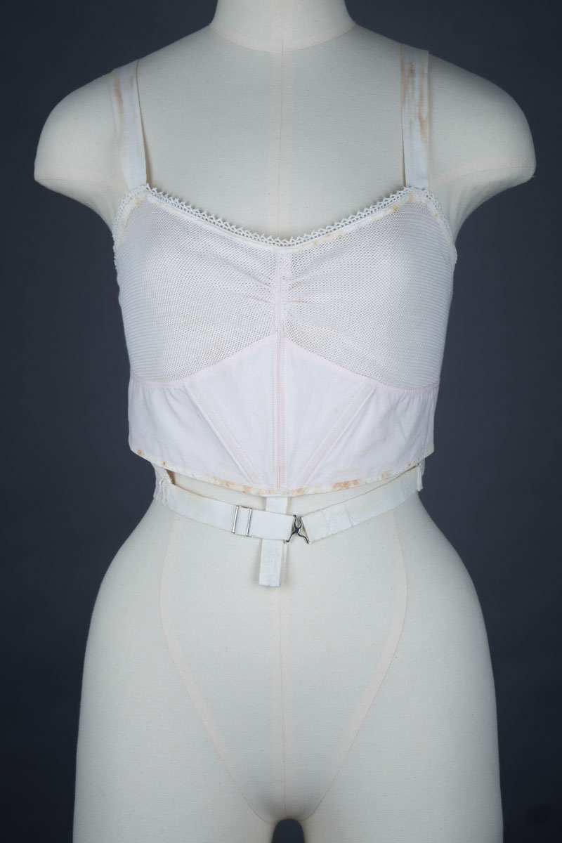 1960s WHITE Long Line Brassiere by Lady Suzanne  40 C -  Denmark