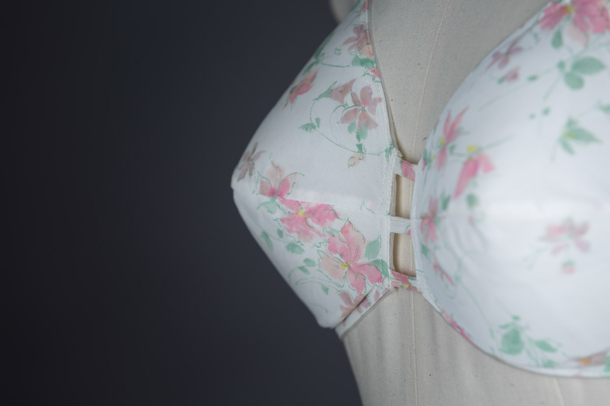 Floral Printed Nylon Bra & Knicker Set By Saks Fifth Avenue, c. 1960s The Underpinnings Museum shot by Tigz Rice Studios 2017
