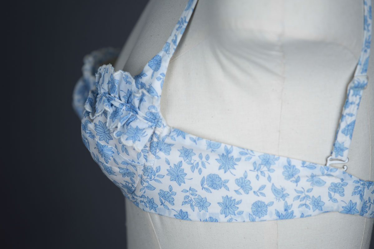 Floral Ruffled Terylene Bra By St Michael, c. 1960s The Underpinnings Museum shot by Tigz Rice Studios 2017