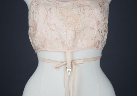 Floral jacquard wraparound bandeau bra, c. 1920s The Underpinnings Museum shot by Tigz Rice Studios 2017