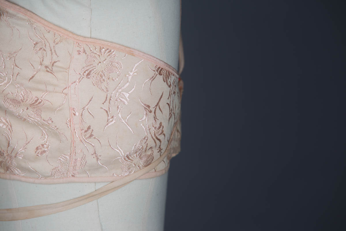 Floral jacquard wraparound bandeau bra, c. 1920s The Underpinnings Museum shot by Tigz Rice Studios 2017