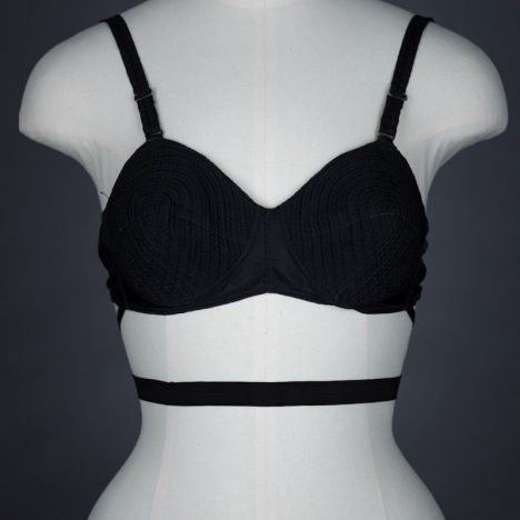 Low Back Tear Drop Quilted Cup Bra By Charnaux, c. 1950s The Underpinnings Museum shot by Tigz Rice Studios 2017