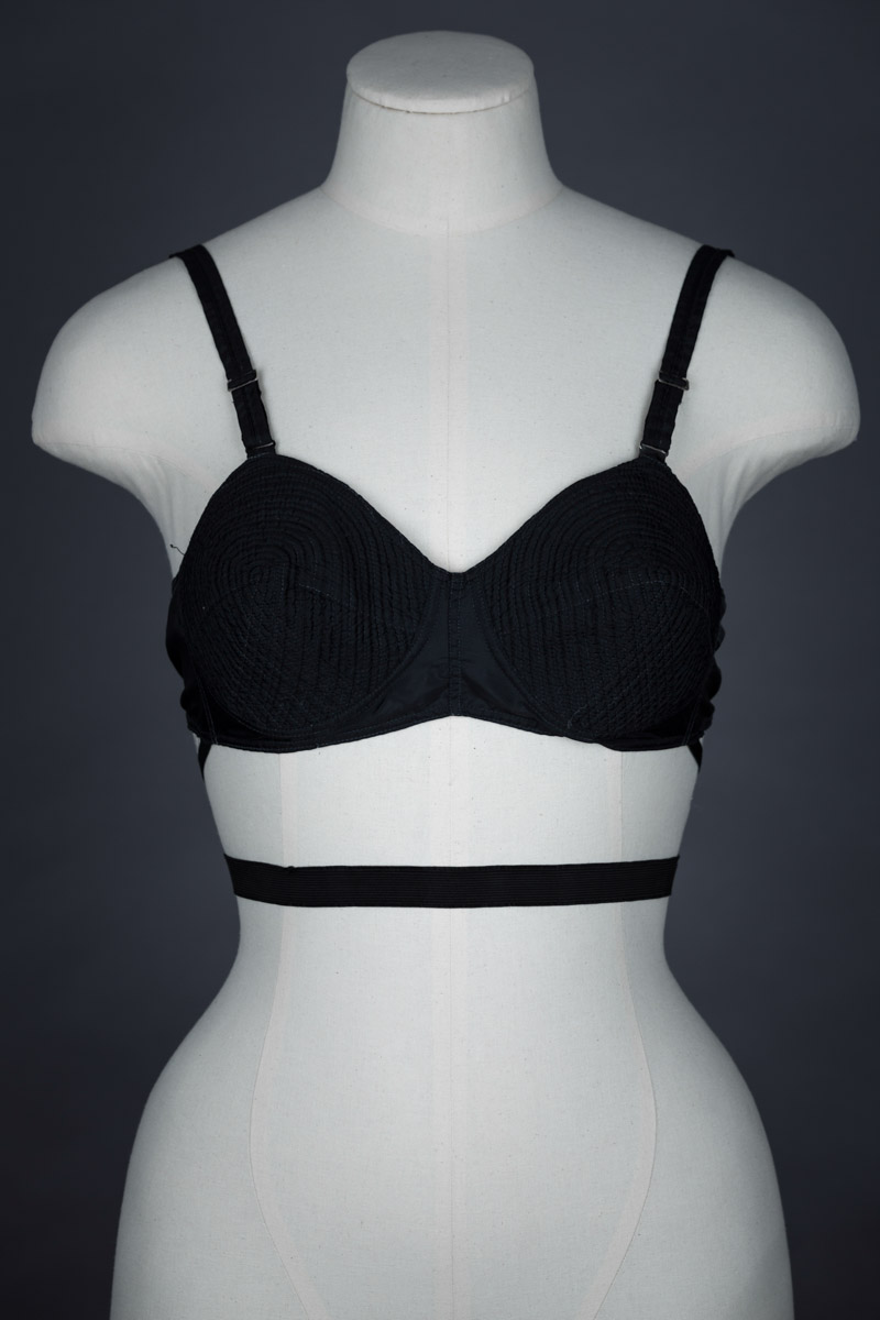 Low Back Tear Drop Quilted Cup Bra By Charnaux, c. 1950s The Underpinnings Museum shot by Tigz Rice Studios 2017