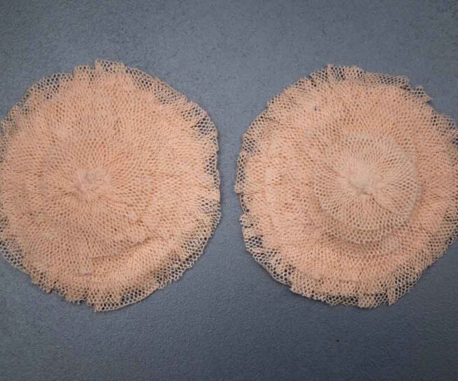 Pleated tulle and satin bust pads, c.1930s The Underpinnings Museum shot by Tigz Rice Studios 2017