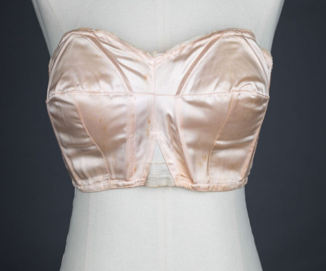 Satin Cathedral Bra With Celluloid Boning By Rita Ro, c. 1930s The Underpinnings Museum shot by Tigz Rice Studios 2017