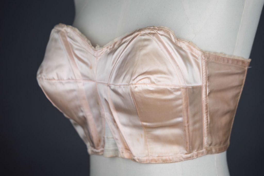 Satin Cathedral Bra With Celluloid Boning By Rita Ro, c. 1930s The Underpinnings Museum shot by Tigz Rice Studios 2017