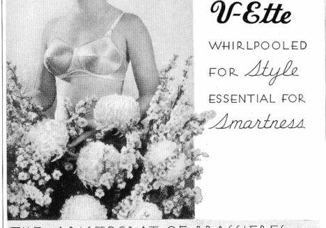 Hollywood Maxwell 'V-Ette' Whirlpool Stitch Bra Advert, c. 1935, USA, The Underpinnings Museum