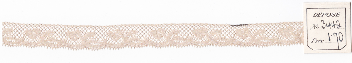 Leavers machine lace sample. C. 1900, France. From The Underpinnings Museum collection