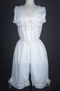 Split drawer step in with insertion lace and ribbonslot detail, c. 1900. The Underpinnings Museum shot by Tigz Rice Studios 2017