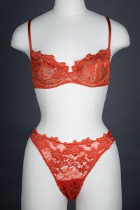 Stretch And Guipure Lace Underwire Bra & High Cut Brief By La Perla, c. 1995 The Underpinnings Museum shot by Tigz Rice Studios 2017