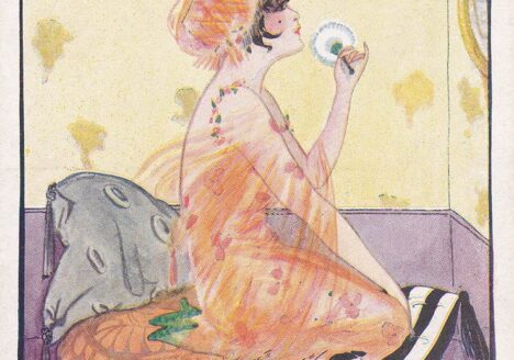 'The Finishing Touch' Boudoir Postcard By The Photochrom Co., c. 1920s, The Underpinnings Museum collection