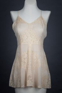 Silk & Lace Appliqué Trousseau Short Slip, c. 1930s, Great Britain Photography by Tigz Rice Studios. From The Underpinnings Museum collection.