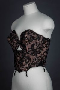 Strapless black lace structured bra by Cadolle, c. 1950s  The Underpinnings Museum shot by Tigz Rice Studios 2017