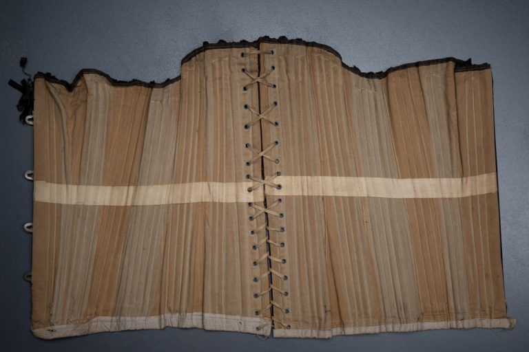 Black Cotton Heavily Boned Working Woman s Corset The Underpinnings 