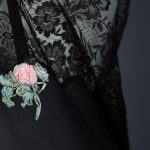 Black Silk & Lace Ribbonwork Step In, c. 1920s, USA. The Underpinnings Museum Photo by Tigz Rice