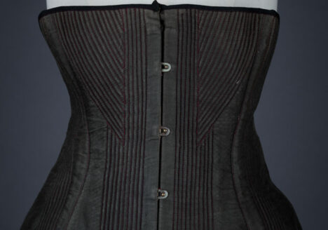 Contrast stitched corded corset, c. 1860s, France From The Underpinnings Museum Collection Photography by Tigz Rice