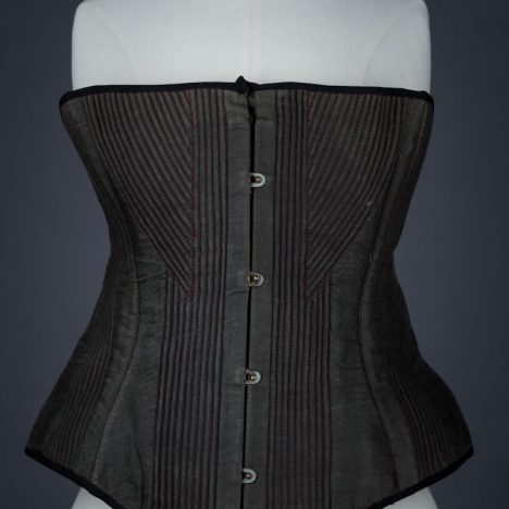 Contrast stitched corded corset, c. 1860s, France From The Underpinnings Museum Collection Photography by Tigz Rice