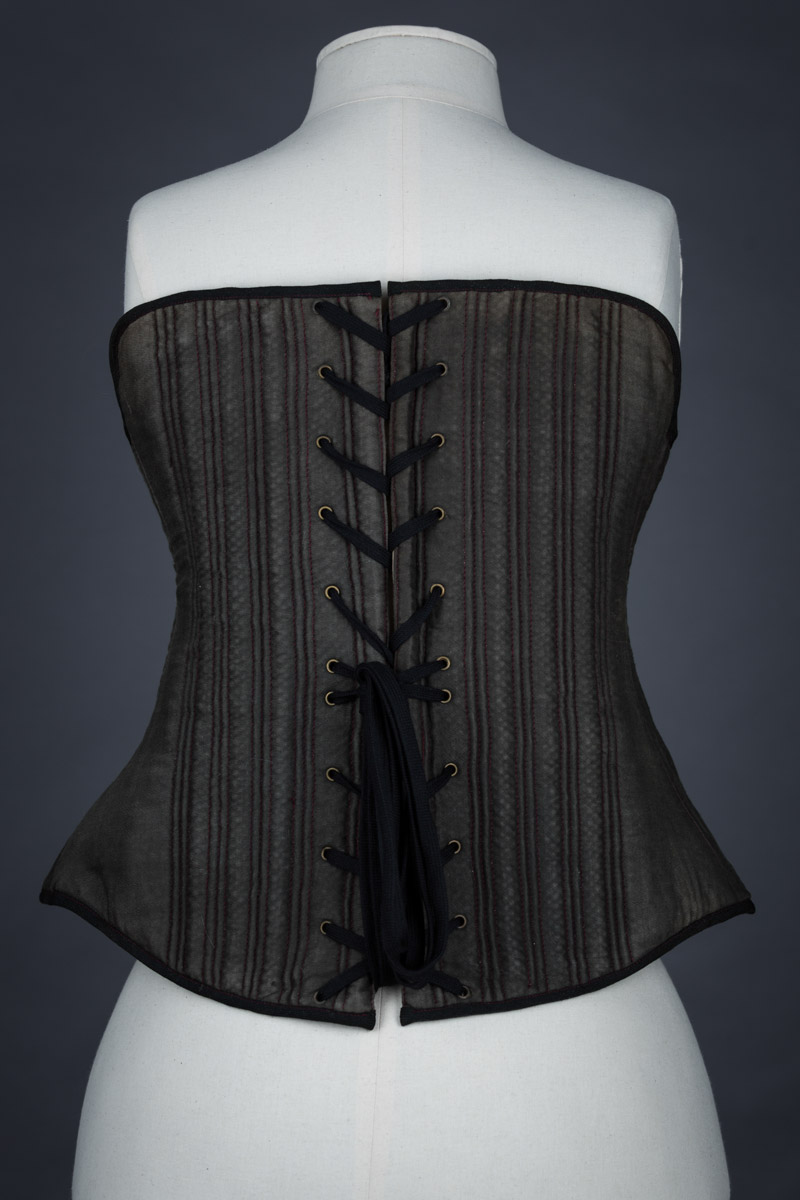 Contrast stitched corded corset, c. 1860s, France From The Underpinnings Museum Collection Photography by Tigz Rice