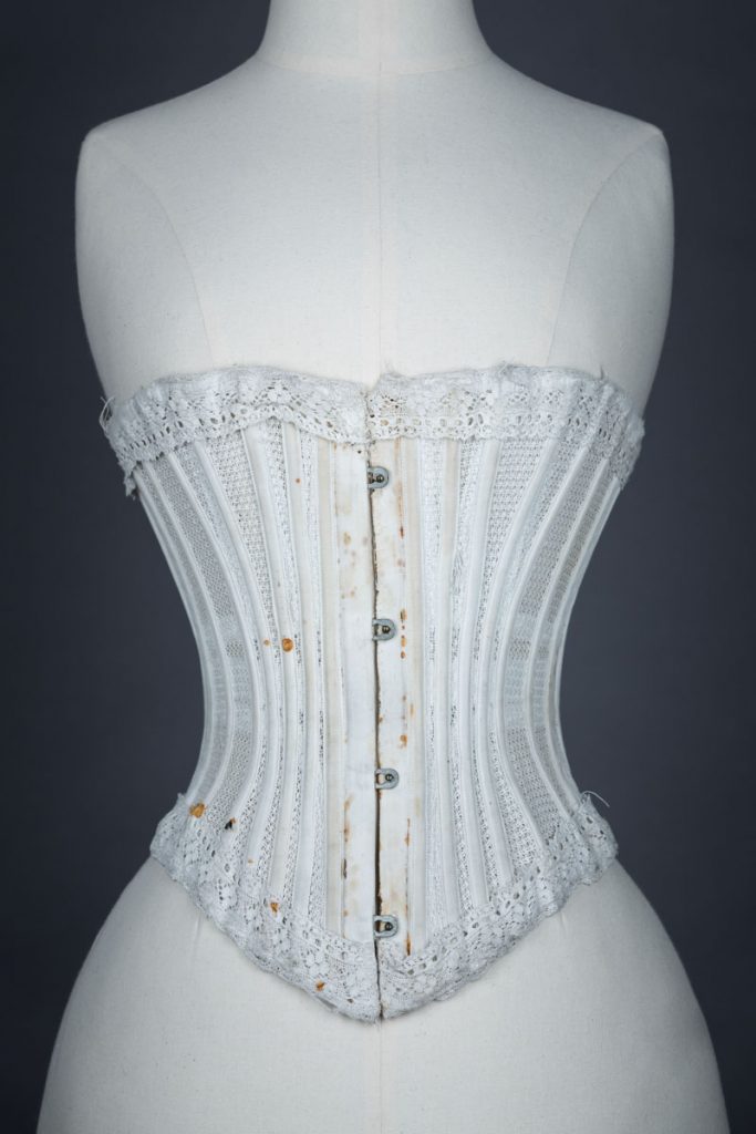 'Langdon & Batcheller's Genuine Thomson's Glove Fitting' Corset, 'Made of English Netting', c. 1902, USA. The Underpinnings Museum. Photography by Tigz Rice