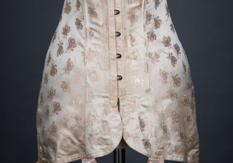 Floral silk wedding corset by Lafayette, c. 1910s, France. The Underpinnings Museum. Photo by Tigz Rice