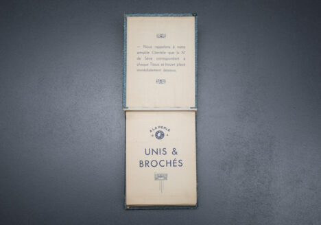 A La Perle 'Unis Et Brochés' Lingerie Fabric Catalogue, c. 1930s, France Photography by Tigz Rice Studios From The Underpinnings Museum collection