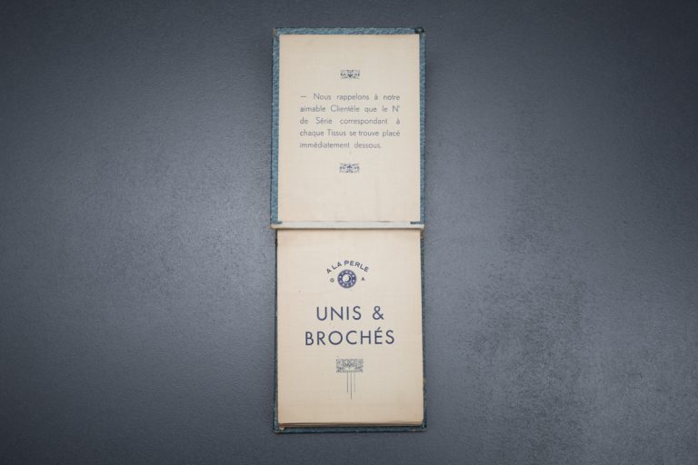 A La Perle 'Unis Et Brochés' Lingerie Fabric Catalogue, c. 1930s, France Photography by Tigz Rice Studios From The Underpinnings Museum collection