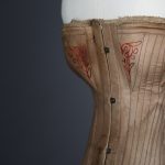 Brown cotton corset with embroidered bust gores, c. 1890s, USA From The Underpinnings Museum collection Photography by Tigz Rice