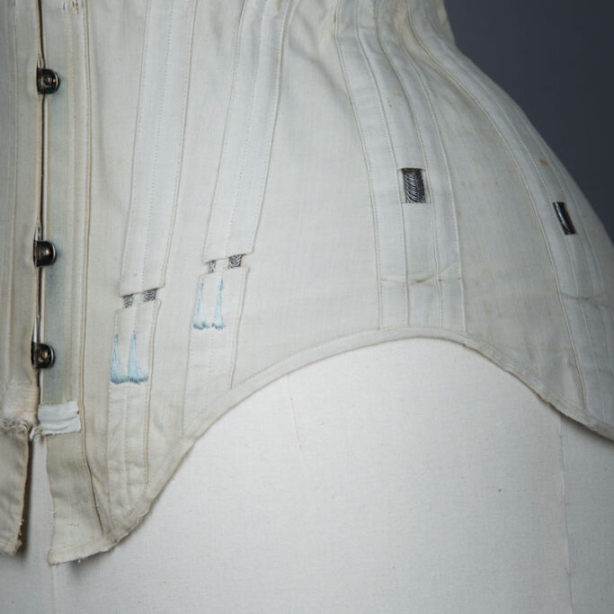 Cotton corset with cording and exposed spiral steel boning, c. 1900-5, Denmark. From The Underpinnings Museum collection. Photography by Tigz Rice
