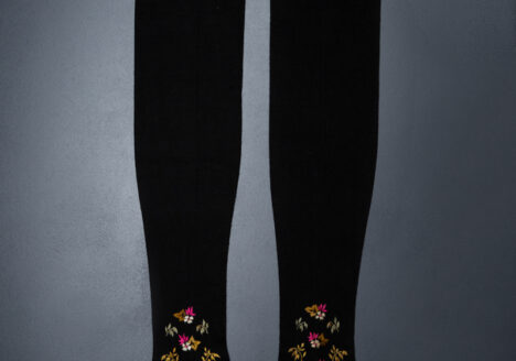 Floral Embroidered Black Silk Stockings, c. 1900, Great Britain From The Underpinnings Museum collection Photography by Tigz Rice
