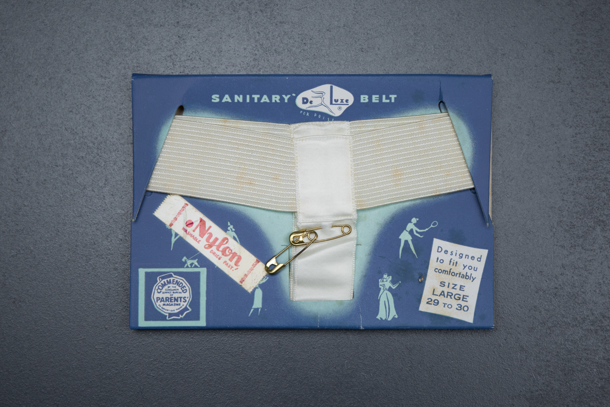 De luxe sanitary belt, c.1940s, USA. The Underpinnings Museum. Photo by Tigz Rice