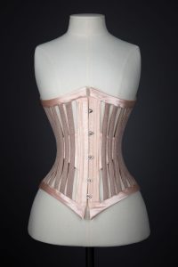 Satin & Leather Ventilated Cage Corset by Corsets By Caroline. The Underpinnings Museum. Photography by Tigz Rice