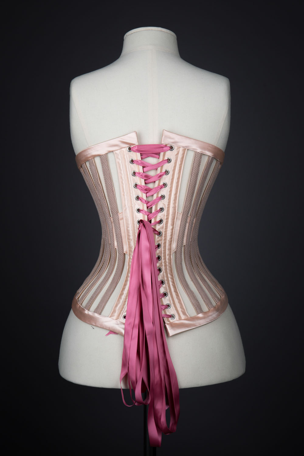 Satin & Leather Ventilated Cage Corset by Corsets By Caroline. The Underpinnings Museum. Photography by Tigz Rice