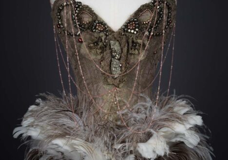 'Jonah' Silk & Feather Overbust Corset By Sparklewren. The Underpinnings Museum. Photography by Tigz Rice