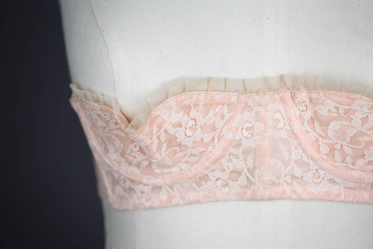 Lace Scalloped Quarter Cup Bra With Boned Cups By Latep, c. 1950s. The Underpinnings Museum. Photography by Tigz Rice
