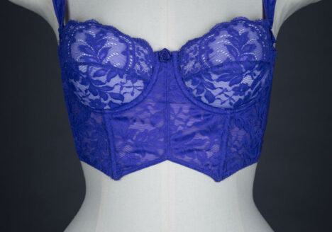 Longline Purple Lace Bra By Warner, c. 1980s, UK. The Underpinnings Museum. Photography by Tigz Rice