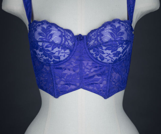 Longline Purple Lace Bra By Warner, c. 1980s, UK. The Underpinnings Museum. Photography by Tigz Rice