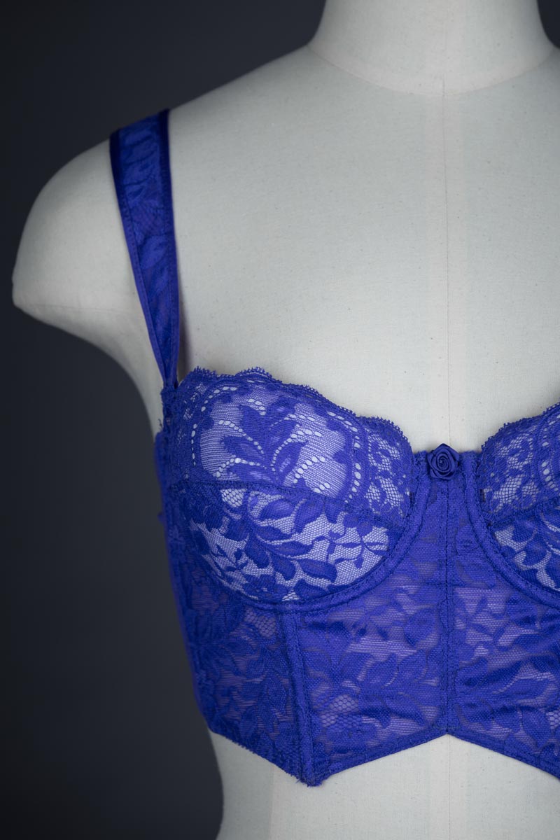 Longline Purple Lace Bra By Warner, c. 1980s, UK. The Underpinnings Museum. Photography by Tigz Rice
