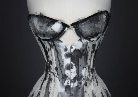 Ink Bobbinet Tulle Cupped Corset By Karolina Laskowska. The Underpinnings Museum. Photography by Tigz Rice