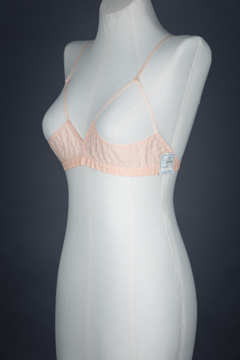 Quilted Nylon Sling Bra By Rose Marie, c. 1950s, France. The Underpinnings Museum. Photography by Tigz Rice