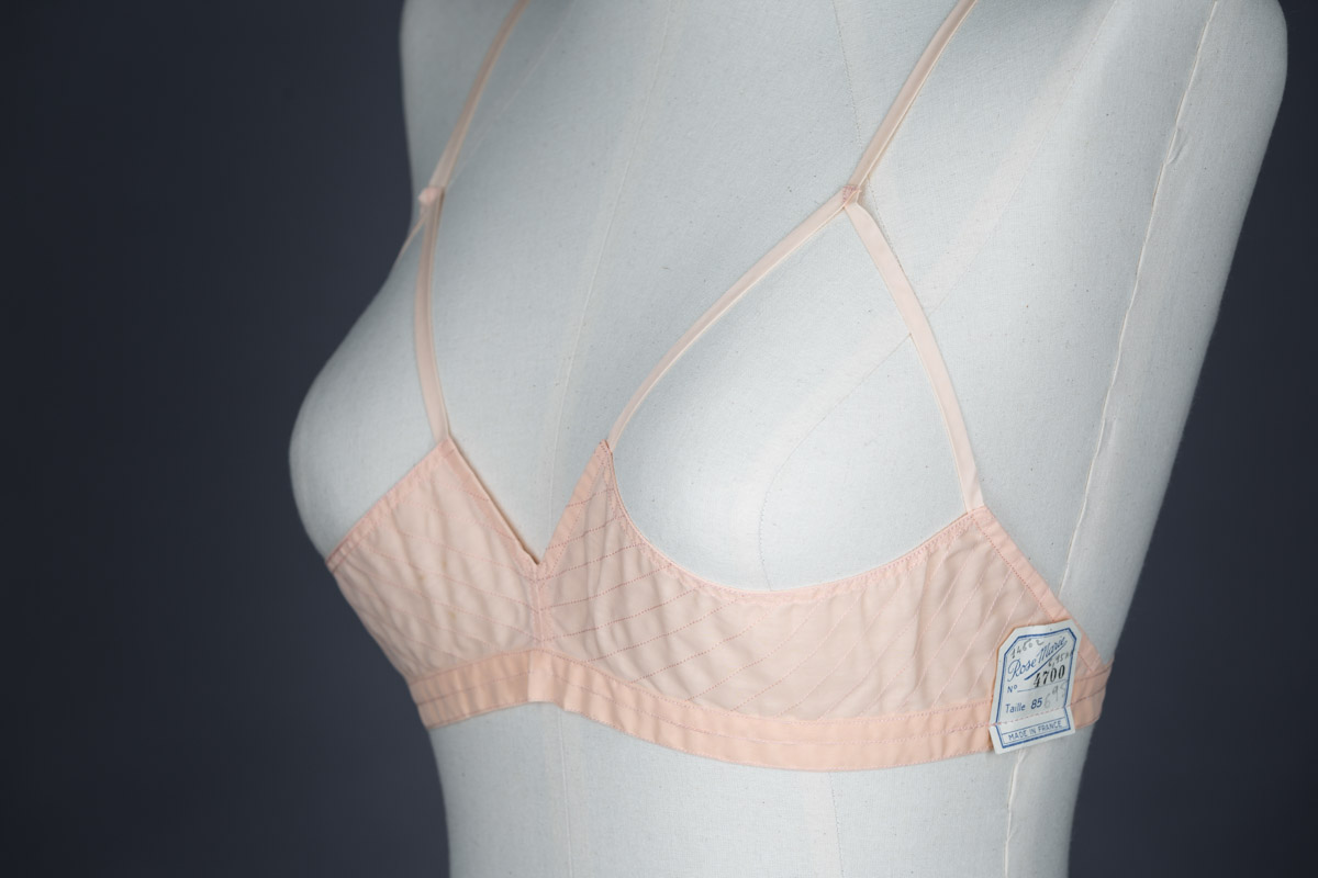 Quilted Nylon Sling Bra By Rose Marie, c. 1950s, France. The Underpinnings Museum. Photography by Tigz Rice