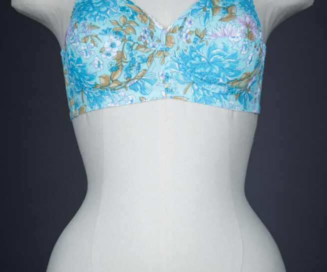 Floral Printed Powernet Bra By St. Michael, c. 1970s, UK. The Underpinnings Museum. Photography by Tigz Rice