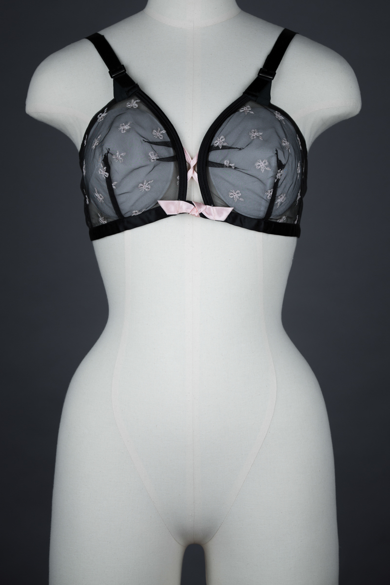 Bow Embroidered Tulle Bra With Overbust Bones By 'Cheers' By Harriette Ross, c. 1954, USA. The Underpinnings Museum. Photography by Tigz Rice