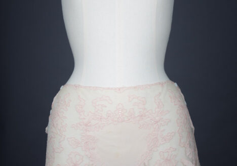 Bobbinet Tulle & Silk Georgette Appliqué Tap Pants, c. 1930s, Great Britain. The Underpinnings Museum. Photography by Tigz Rice.