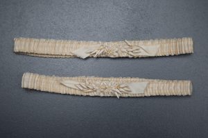 Silk Ribbon & Wax Flower Wedding Garters, c.1920s, USA. The Underpinnings Museum. Photography by Tigz Rice.